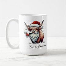 Personalised Highland Cow Santa