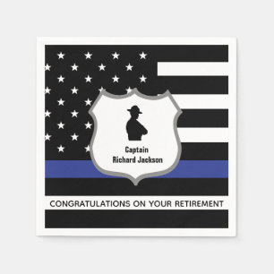Personalised Highway Patrolman Flag Retirement Napkin