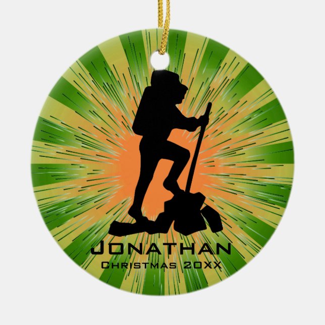 Personalised Hiking Ornament (Front)