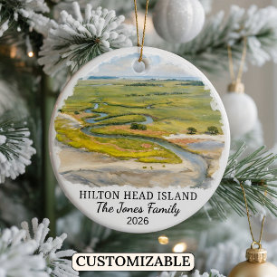 Personalised Hilton Head Island, South Carolina Ceramic Tree Decoration