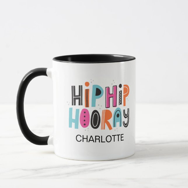 Personalised Hip Hip Hooray Celebration Mug (Left)