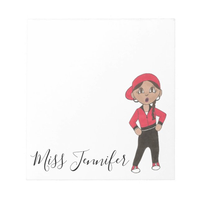 Personalised Hip Hop Jazz Dance Teacher Gift Notepad (Front)
