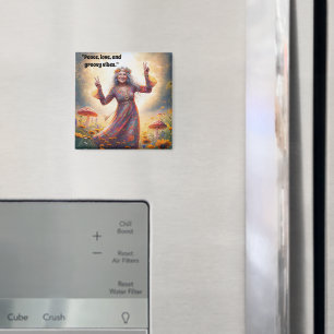 Personalised Hippie Boho Grandma Custom Mushrooms  Magnet