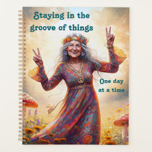 Personalised Hippie Boho Grandma Keep on Groovin Planner