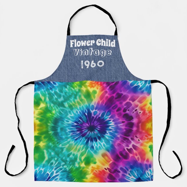 Personalised Hippie Tie Dye All-Over Print Apron (Front)