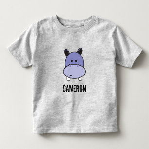 Personalised Hippo Illustration Toddler T-Shirt
