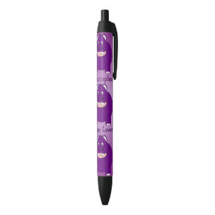 Personalised Hippopotamus Design Black Ink Pen