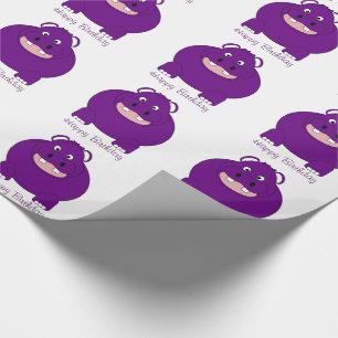 Personalised Hippopotamus Design Wrapping Paper