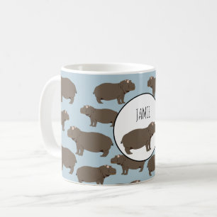 Personalised Hippopotamus Hippo Pattern Coffee Mug