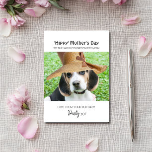 Personalised Hippy Mother's Day Dog Mum Holiday Card