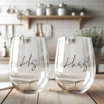 Personalised His And Hers<br><div class="desc">Toast to love and laughter with our charming His and Hers wine glasses, meticulously crafted to add a touch of elegance to your romantic evenings together. Made from premium glass, each glass is delicately etched with 'His' and 'Hers' in a beautiful script font, creating a personalised touch that celebrates your...</div>