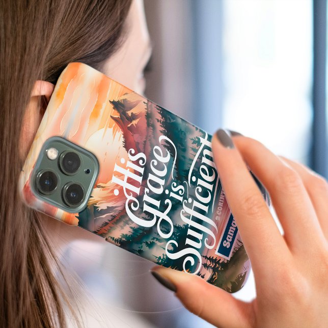 Personalised His Grace is Sufficient Christian Case-Mate iPhone Case (Creator Uploaded)