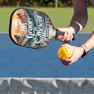 Personalised His Grace is Sufficient Christian Pickleball Paddle