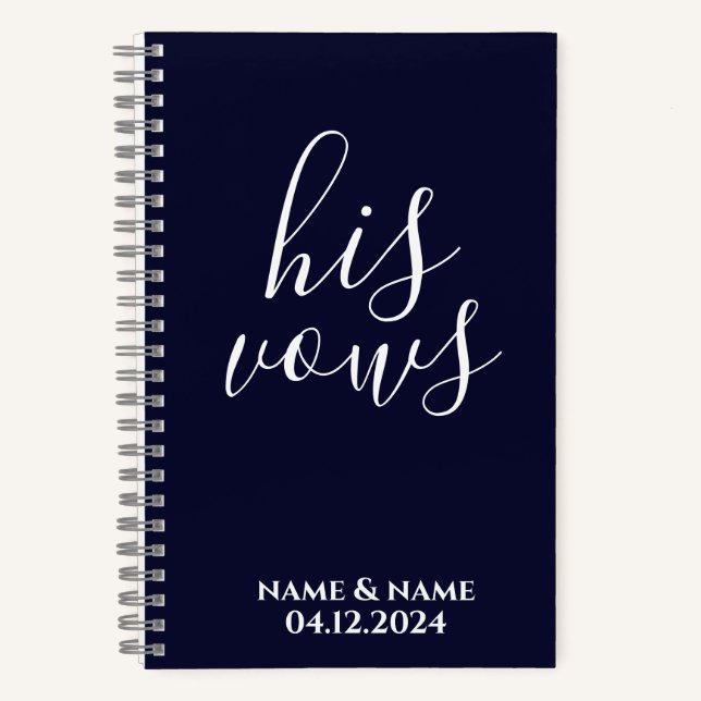 Personalised His Vows Book (Front)