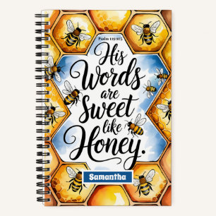 Personalised His Words Are Sweet Christian Journal