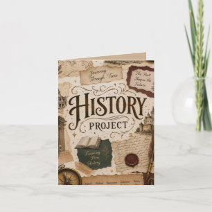 Personalised history Project invitation Vintage