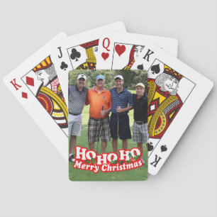 Personalised Ho ho Christmas photo playing cards