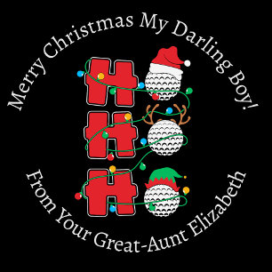 Personalised Ho-Ho-Ho Black Golf Christmas Wrapping Paper
