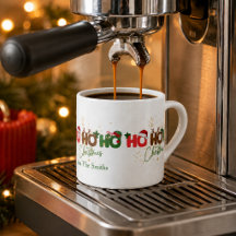 Personalised Ho Ho Ho Christmas Espresso Mug