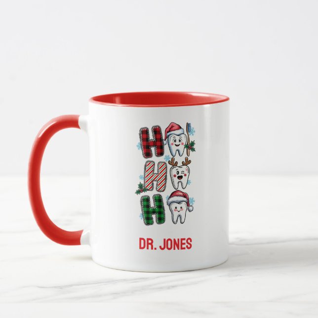 Personalised Ho Ho Ho Dental  Mug (Left)