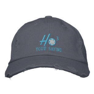 Personalised Ho Ho Ho Snowflake Baby Blue Embroidered Hat