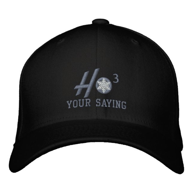 Personalised Ho Ho Ho Snowflake Design Embroidered Hat (Front)