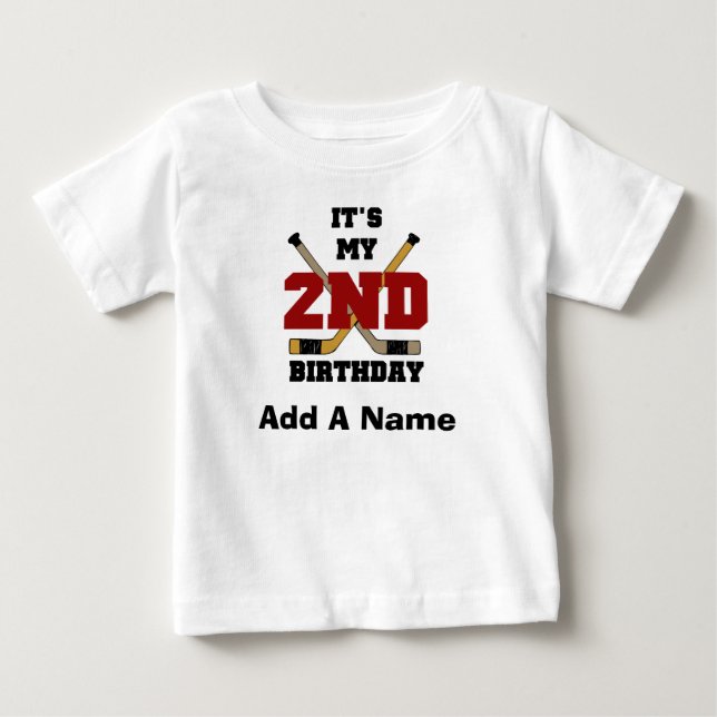 Personalised Hockey 2nd Birthday Tshirt (Front)
