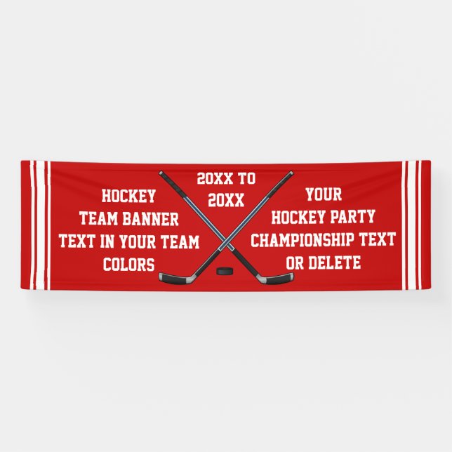 Personalised Hockey Banner, YOUR TEXT and COLORS Banner (Horizontal)