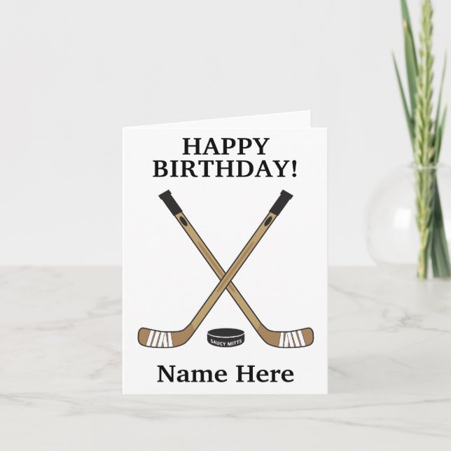 Personalised Hockey Birthday Hockey Sticks Card (Front)