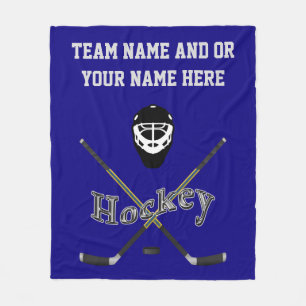Personalised Hockey Blanket, Your TEXT and COLORS Fleece Blanket