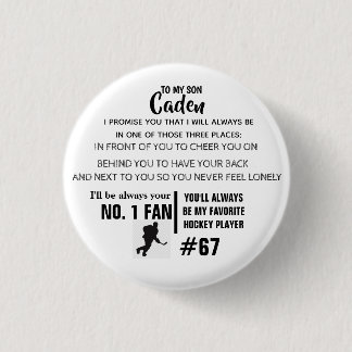 Personalised Hockey Button NO.1 FAN