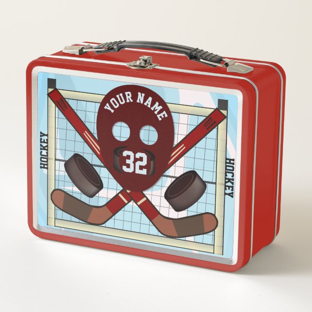 Personalised Hockey Classics On-Ice Metal Lunchbox (Front)