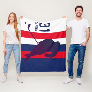 Personalised Hockey Flece Blanket