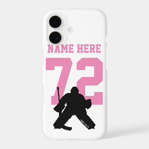 Personalised Hockey Goalie Name Number Pink