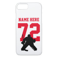 Personalised Hockey Goalie Name Number Red