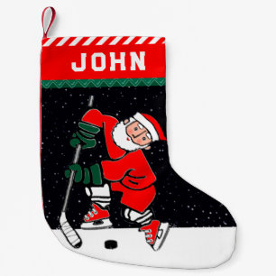 Personalised Hockey Holiday Gift Small Christmas Stocking