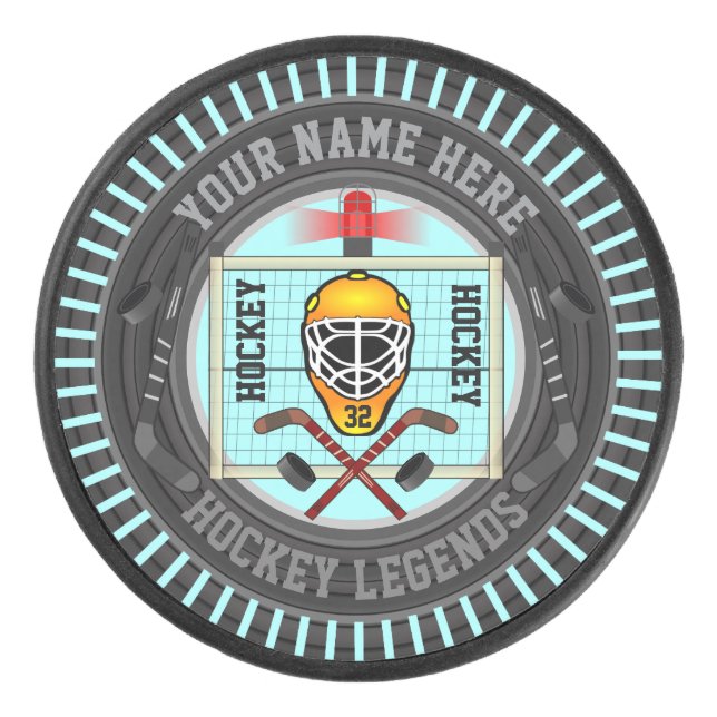 Personalised Hockey Legends Hockey Puck (Front)