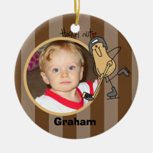 Personalised Hockey Nut Photo Ornament
