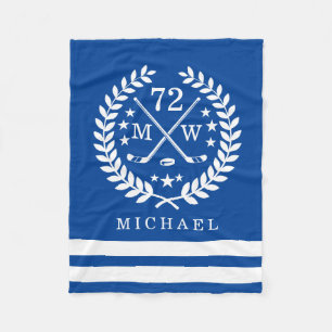 Personalised Hockey Player All Star Blue Fleece Blanket