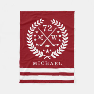 Personalised Hockey Player All Star Deep Red Fleece Blanket