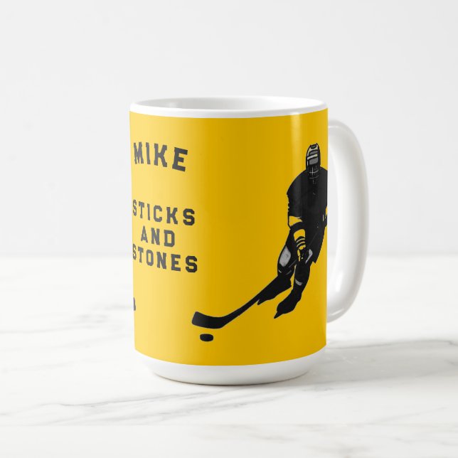 Personalised hockey player gift ideas coffee mug (Front Right)