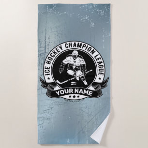Personalised Hockey Player Ice Rink Team Athlete Beach Towel