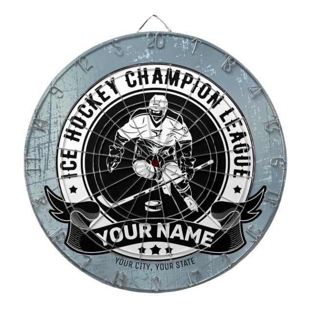 Personalised Hockey Player Ice Rink Team Athlete Dartboard (Front)