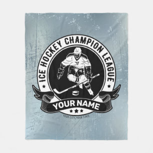 Personalised Hockey Player Ice Rink Team Athlete  Fleece Blanket