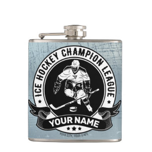 Personalised Hockey Player Ice Rink Team Athlete Hip Flask