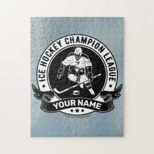 Personalised Hockey Player Ice Rink Team Athlete Jigsaw Puzzle