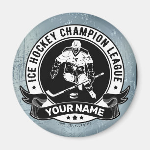 Personalised Hockey Player Ice Rink Team Athlete  Magnet