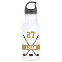 Personalised Hockey Player Name Number Golden