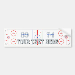 Personalised Hockey Rink Diagram Design on a Bumper Sticker