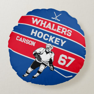 Personalised Hockey Round Pillow